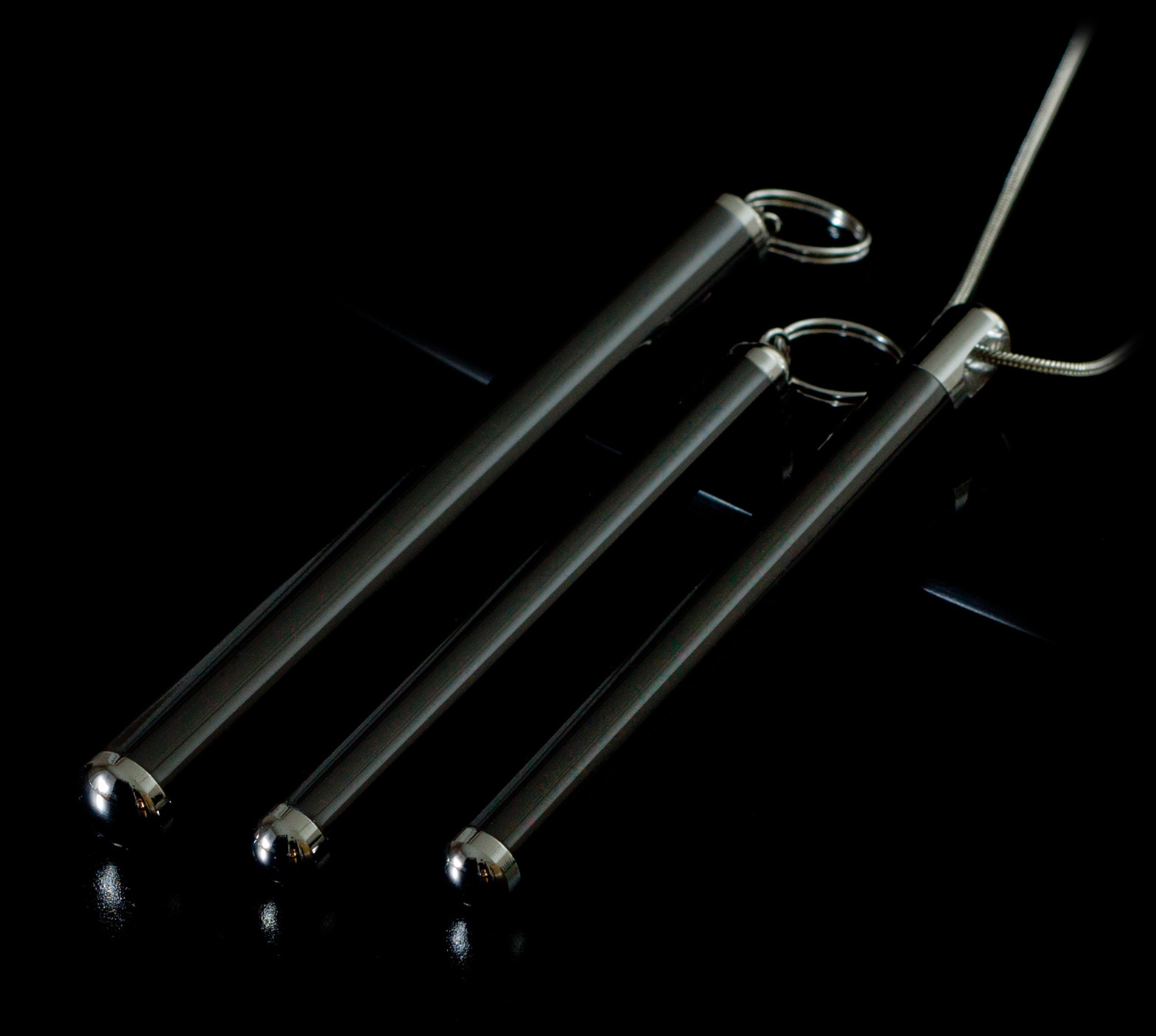 Black Purc caffeine vial chrome endcaps
